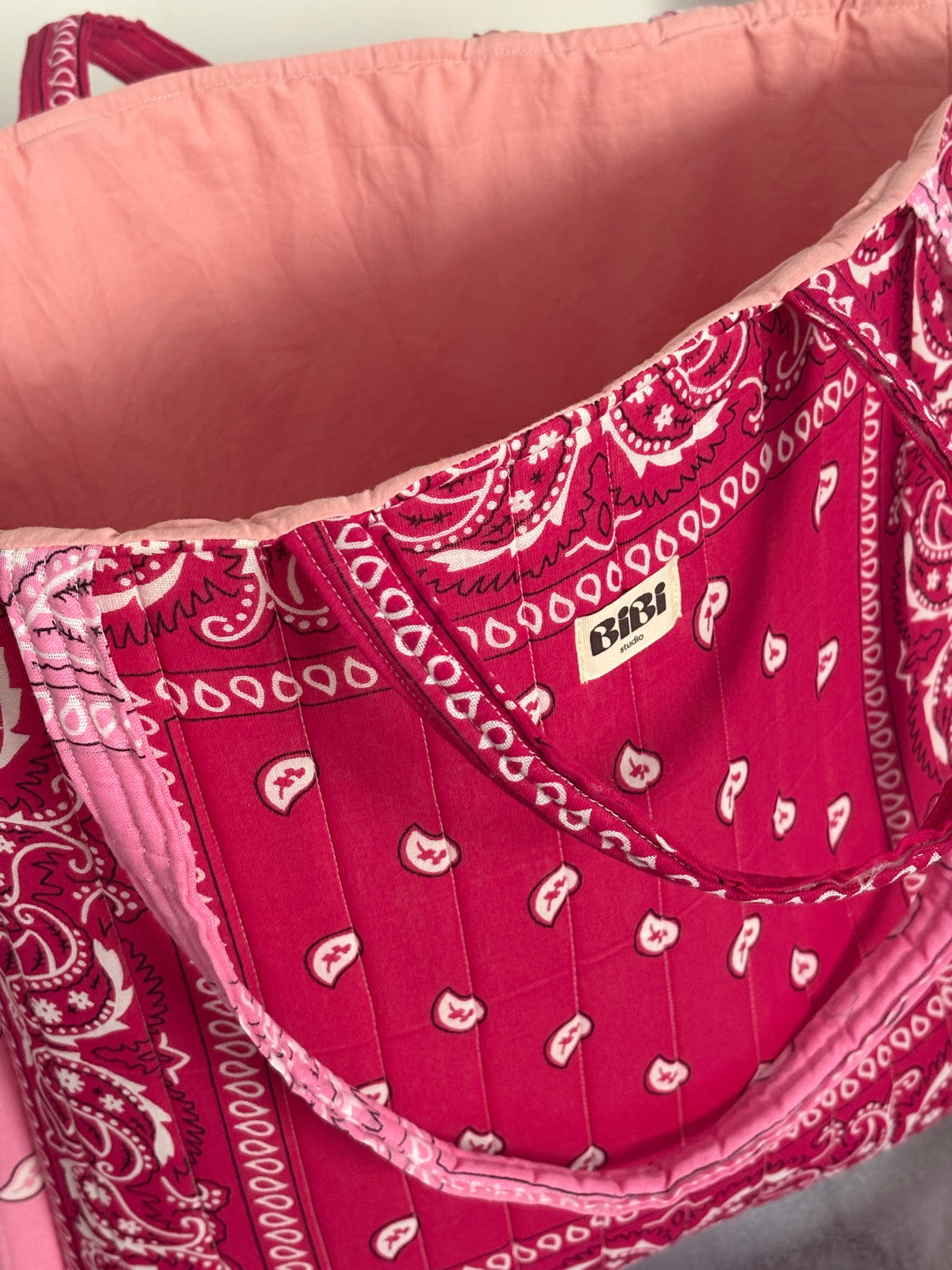 Cabas bandana rose