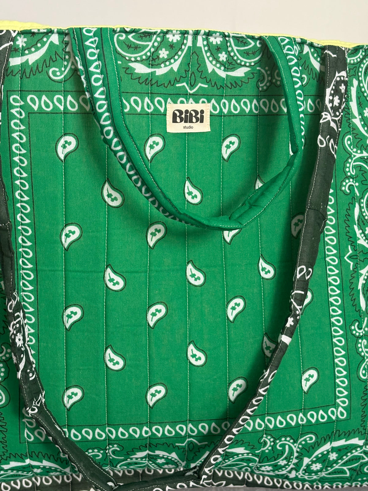Cabas bandana vert