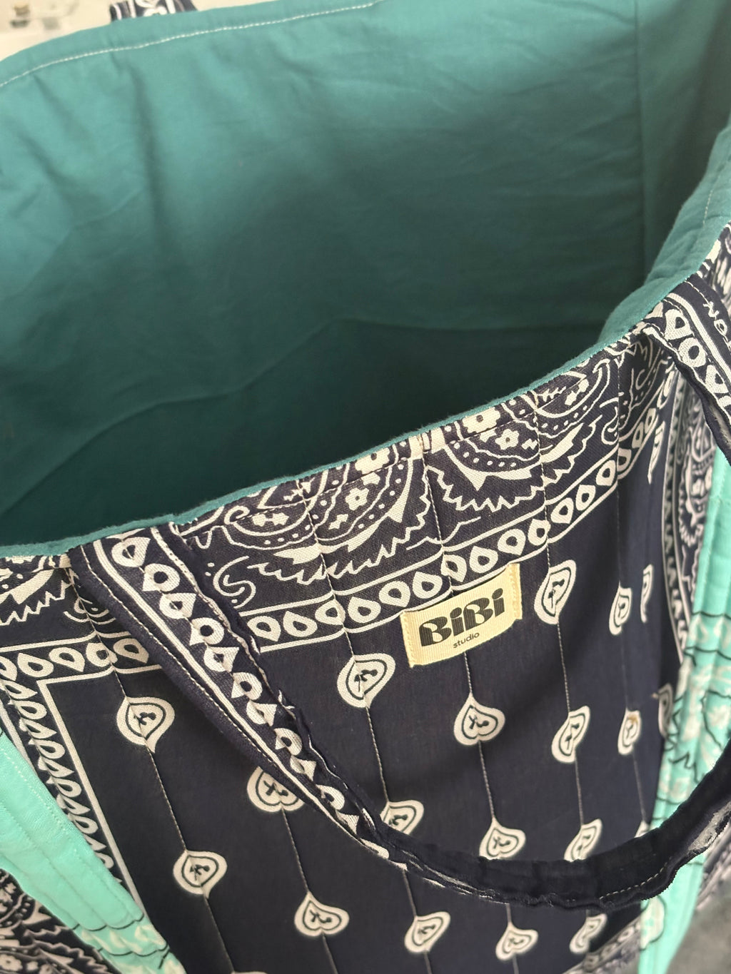 Cabas bandana bleu