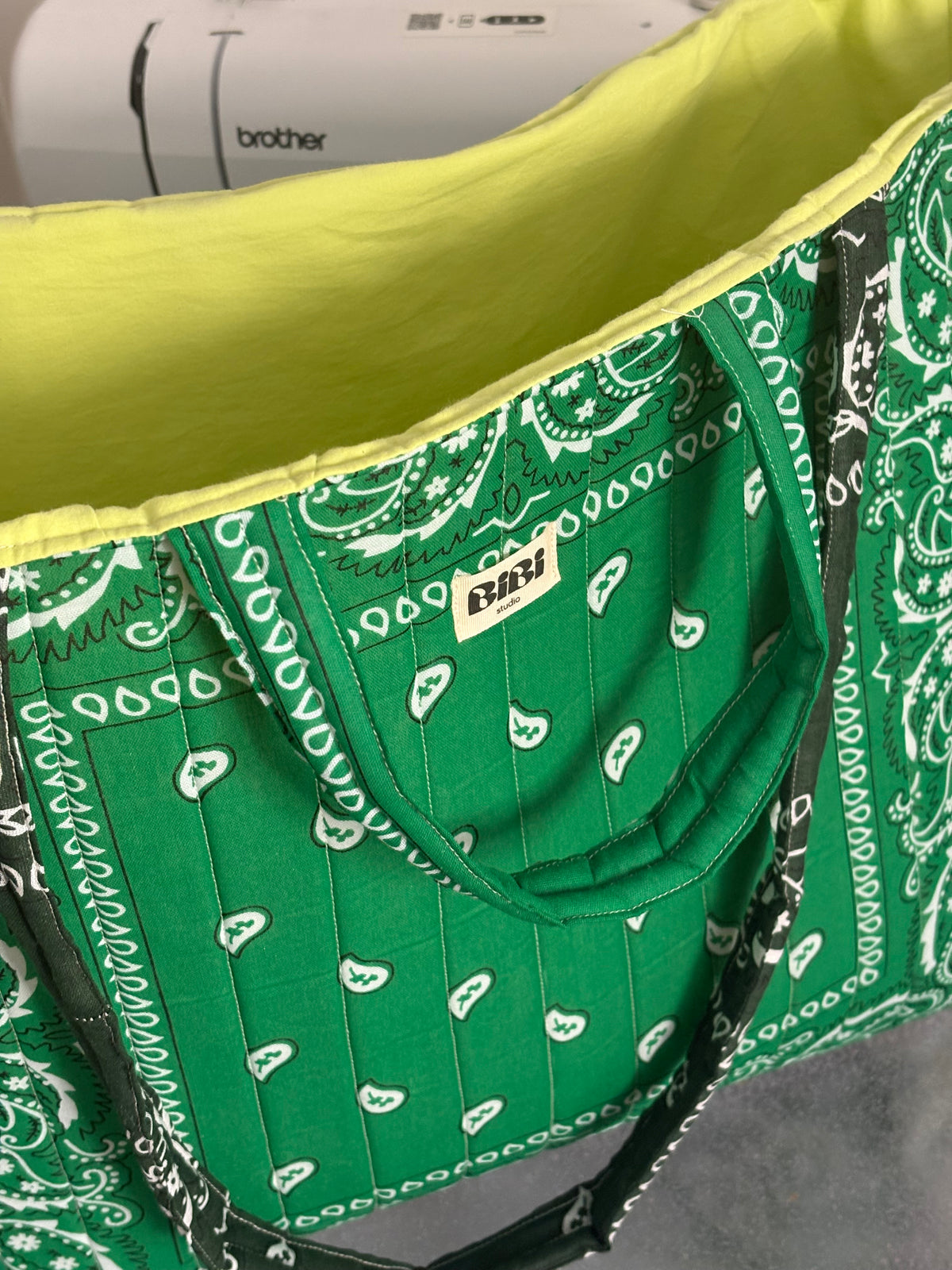 Cabas bandana vert