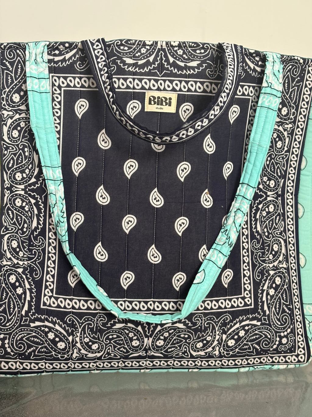 Cabas bandana bleu