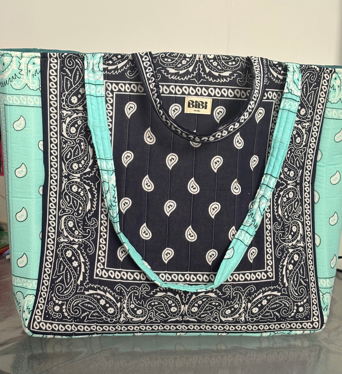 Cabas bandana bleu