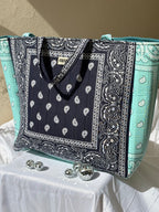 Cabas bandana bleu