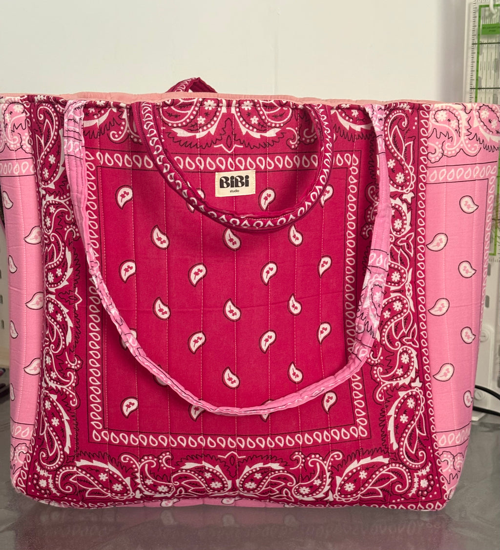 Cabas bandana rose