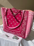 Cabas bandana rose