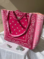 Cabas bandana rose
