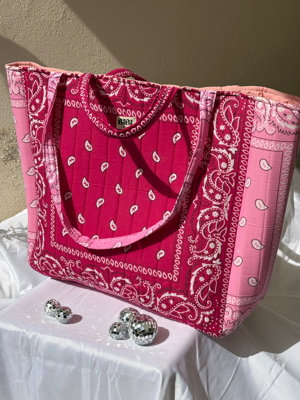 Cabas bandana rose