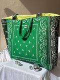Cabas bandana vert
