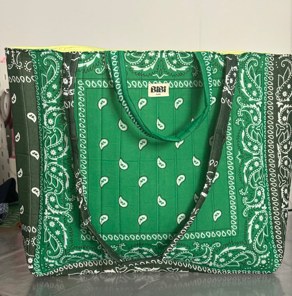 Cabas bandana vert